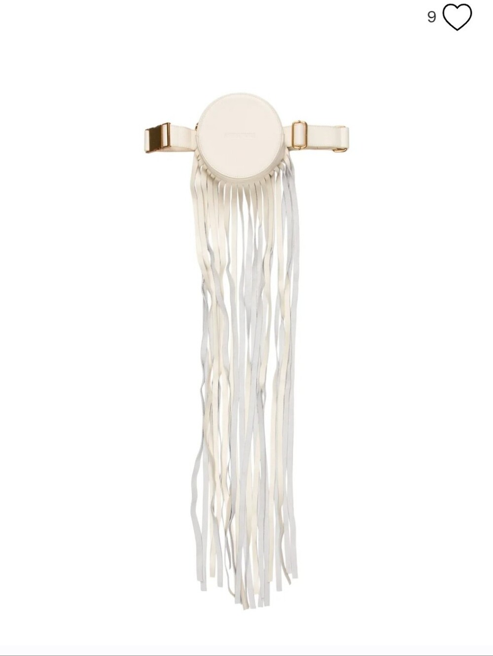 Andrea Iyamah White Fringe Belt Bag with Gold Hardware